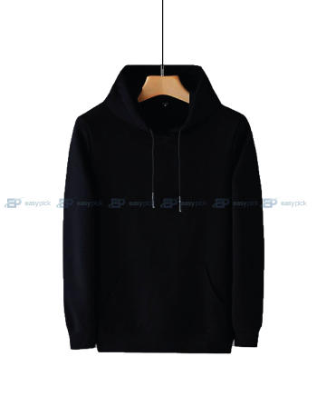 Premium Cotton Fleece Hoodie Black