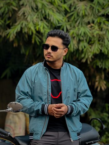 Men’s Premium Bomber Jacket ( Silver-Blue)